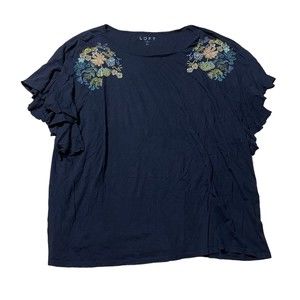 Loft flutter sleeve knit top